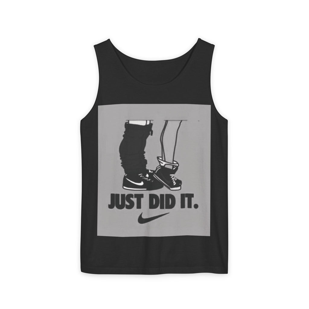 Graphic Tank Top — Vintage-Inspired 'Just Did It.' & 'Bitch.' Photo Print