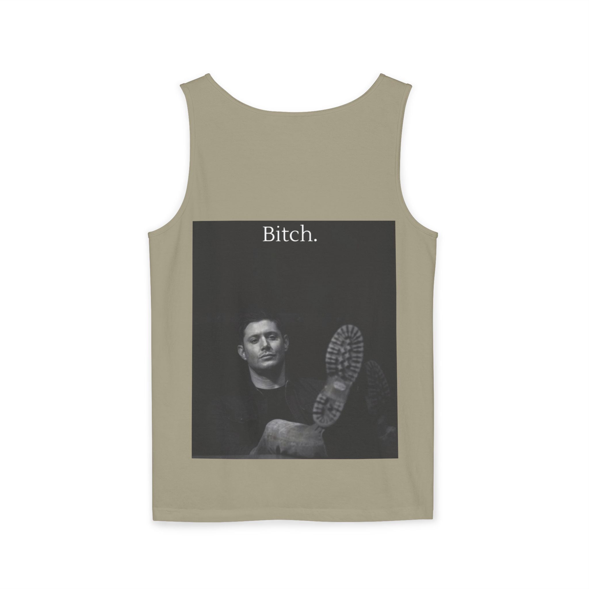 Graphic Tank Top — Vintage-Inspired 'Just Did It.' & 'Bitch.' Photo Print