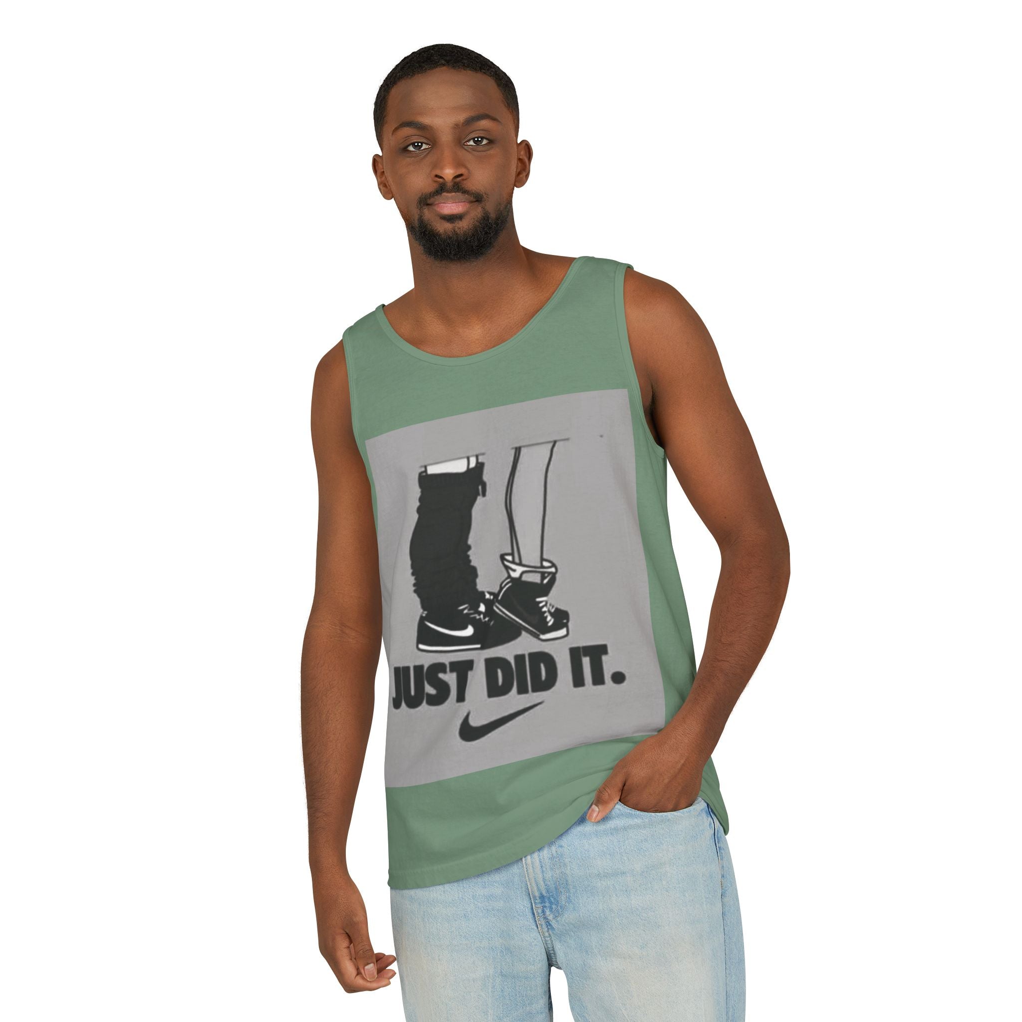 Graphic Tank Top — Vintage-Inspired 'Just Did It.' & 'Bitch.' Photo Print