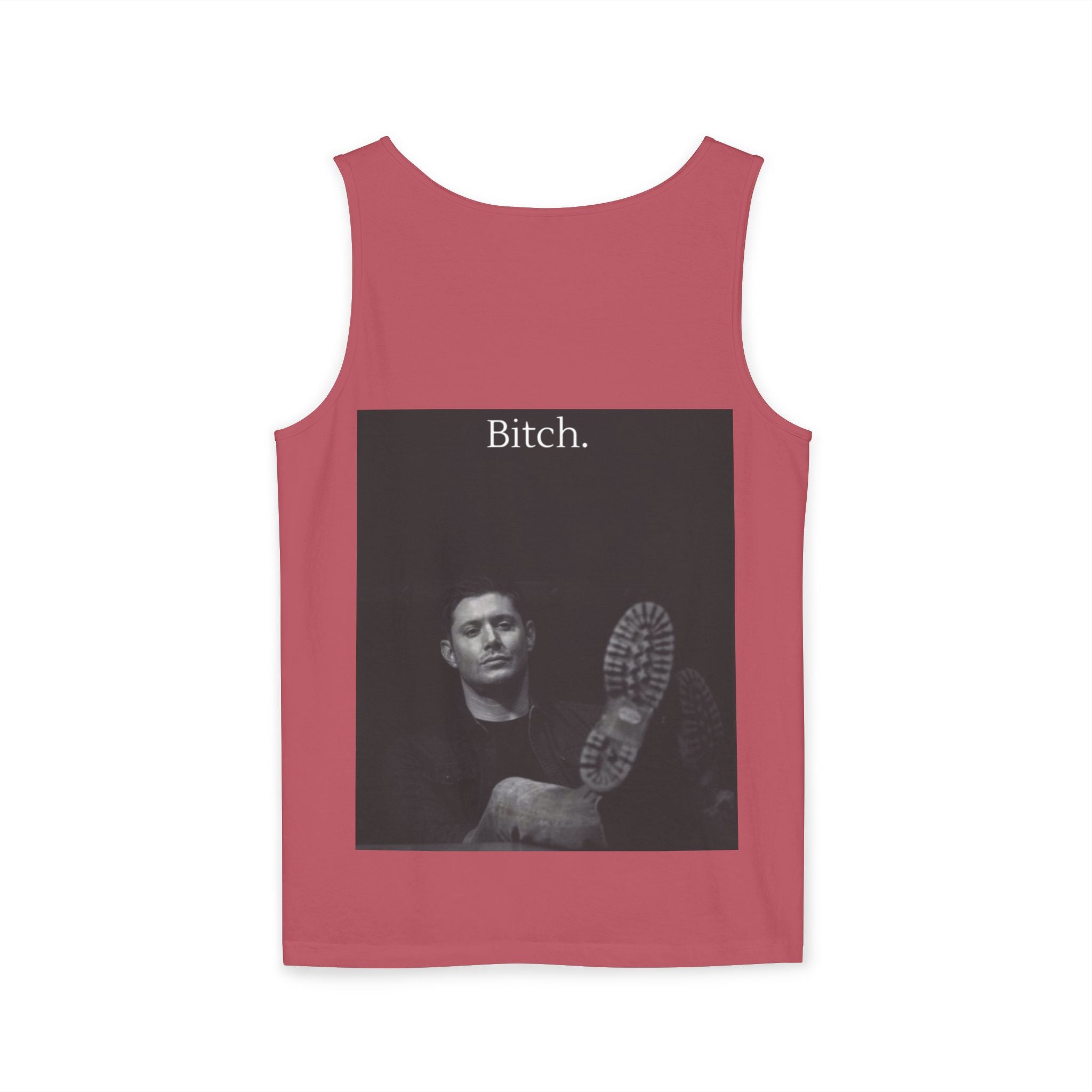 Graphic Tank Top — Vintage-Inspired 'Just Did It.' & 'Bitch.' Photo Print