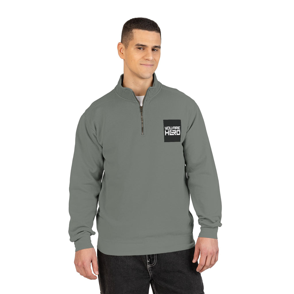 Quarter-Zip Sweatshirt — "Inner Peace, Motherfuckers" Meditation Graphic