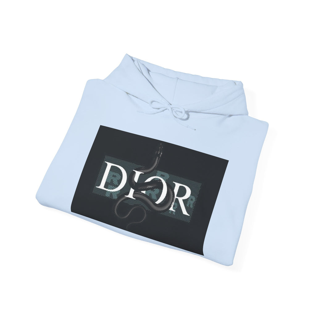 Dior Snake Graphic Hoodie — White Streetwear Logo Pullover