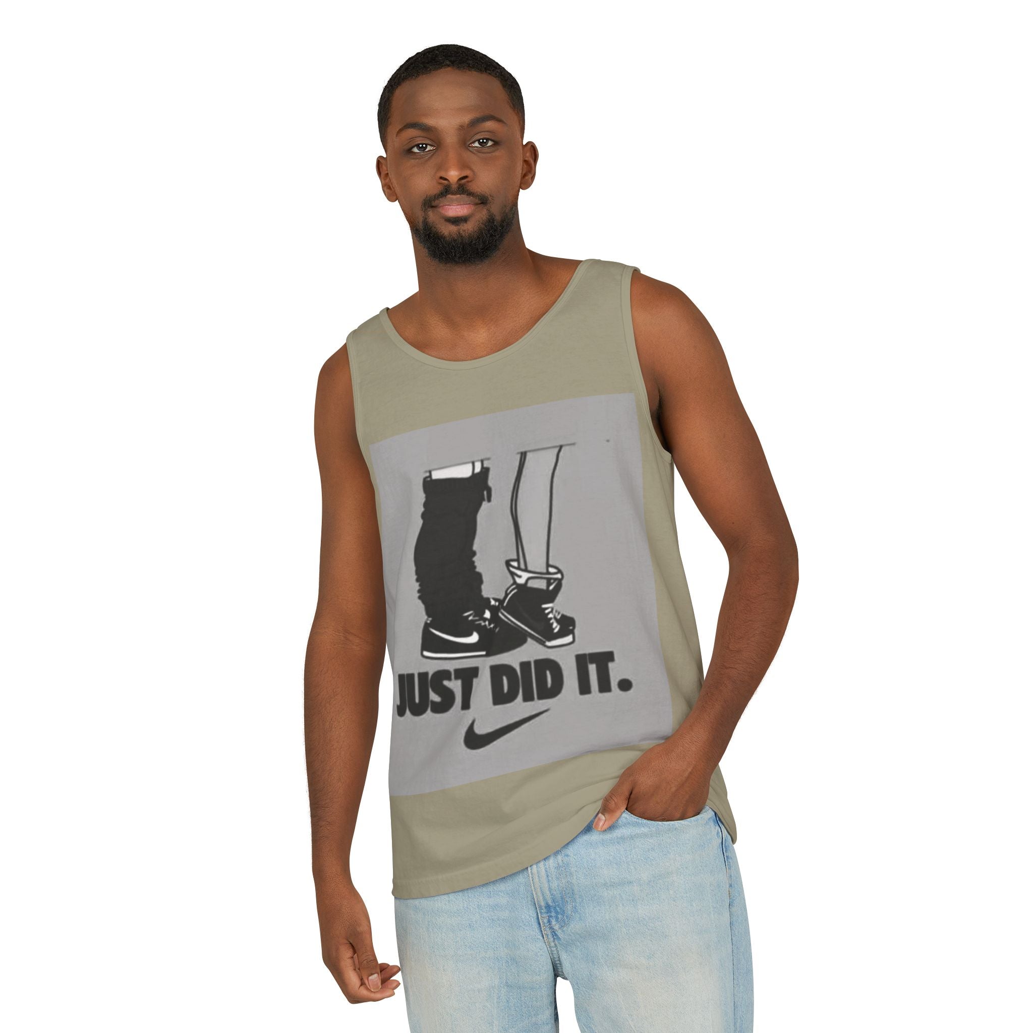 Graphic Tank Top — Vintage-Inspired 'Just Did It.' & 'Bitch.' Photo Print