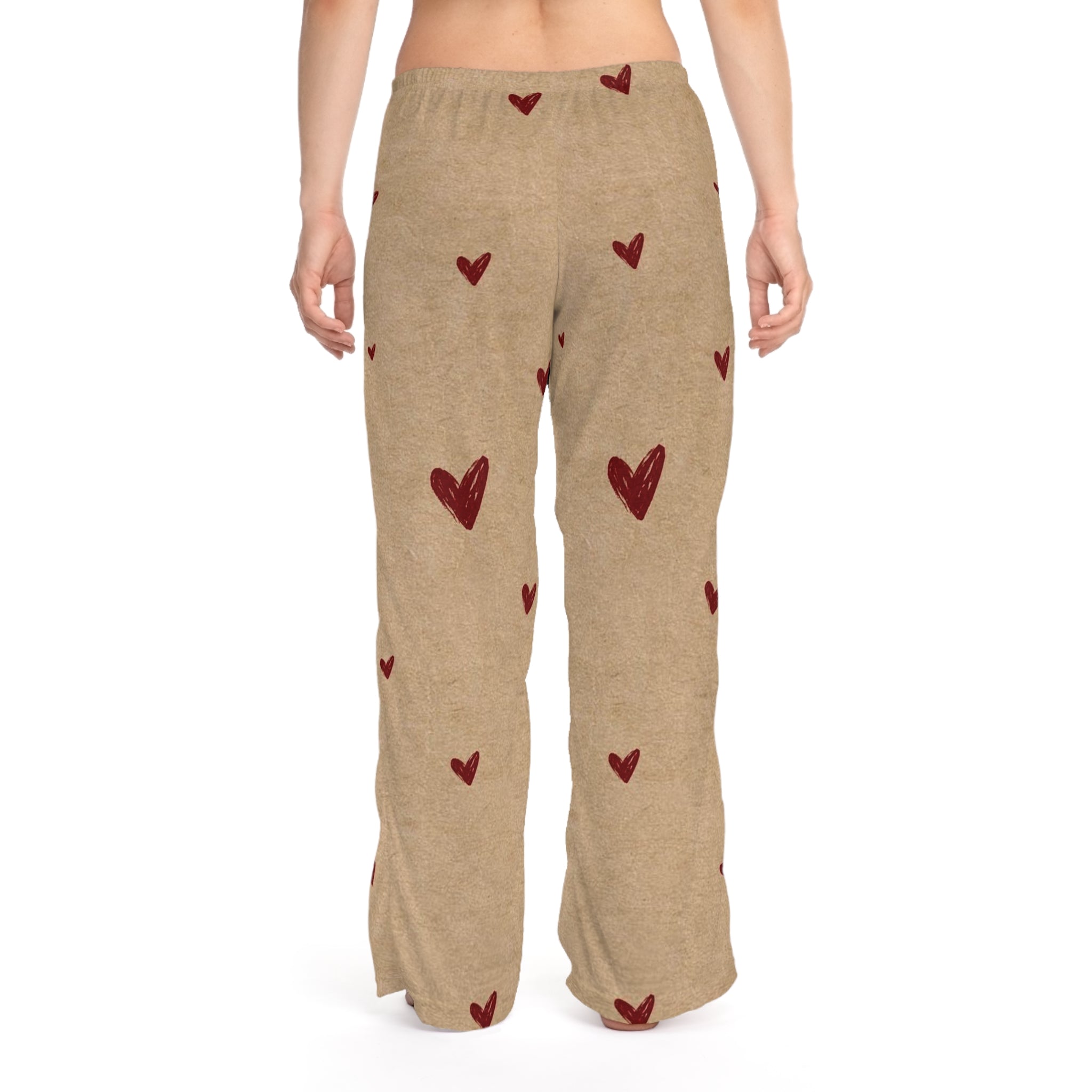 Women’s Heart Print Pajama Pants — Cozy Valentine Lounge Bottoms