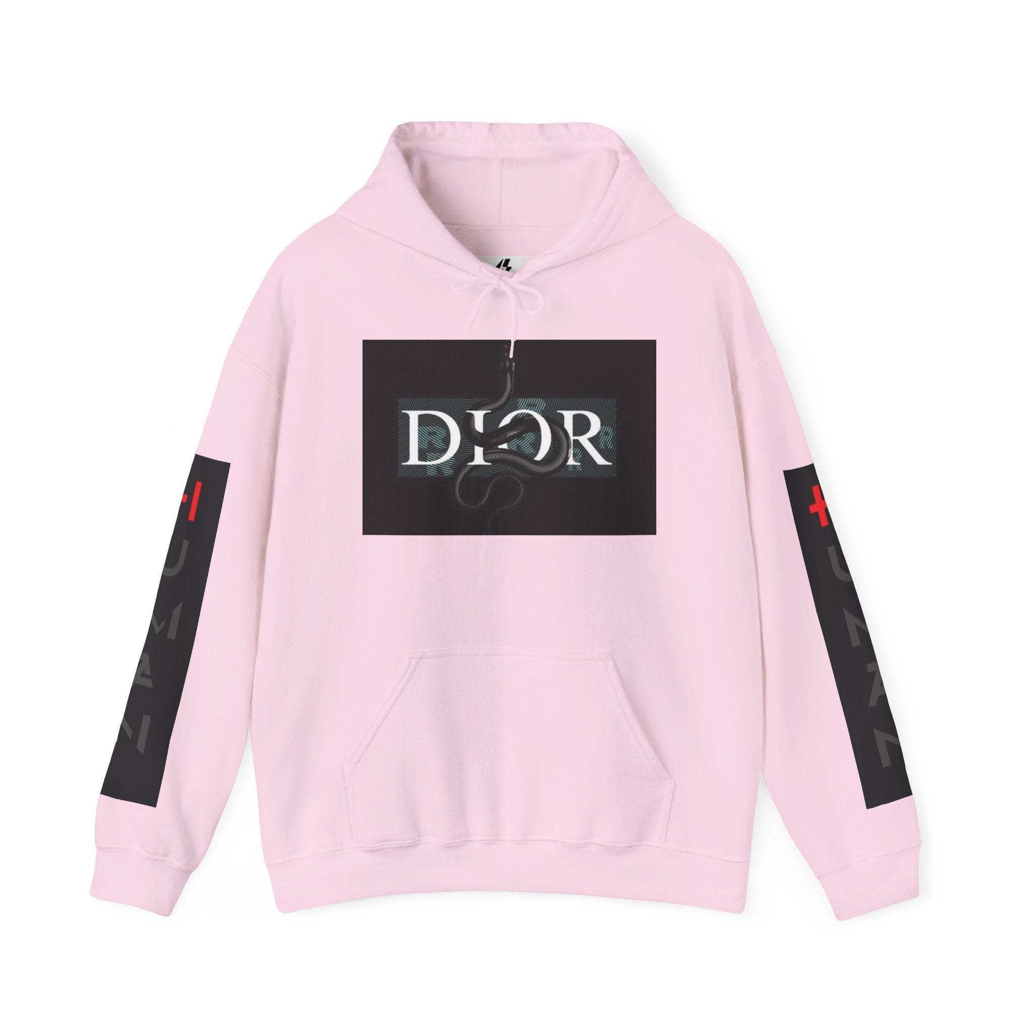 Dior Snake Graphic Hoodie — White Streetwear Logo Pullover
