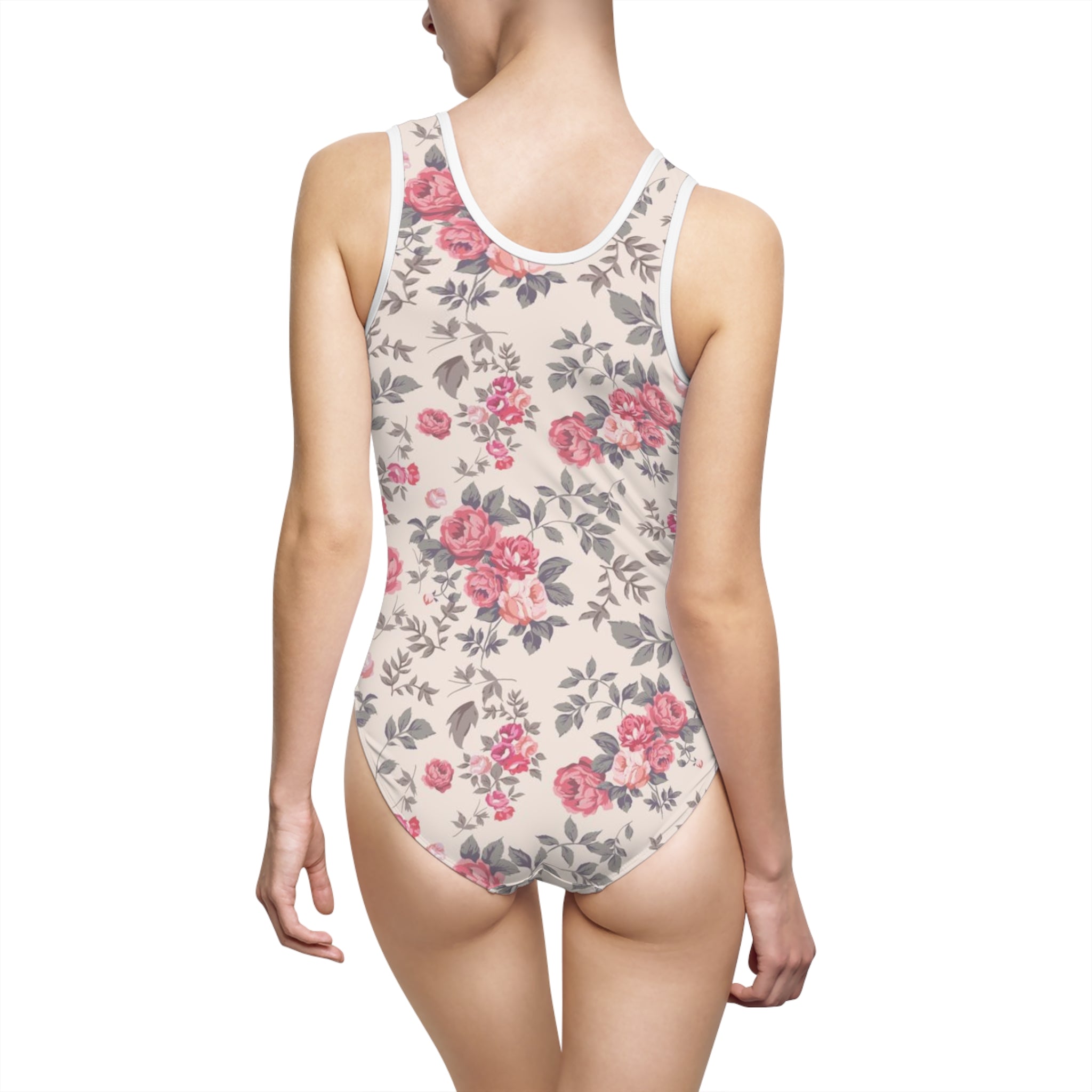 Floral Vintage Rose One-Piece Swimsuit