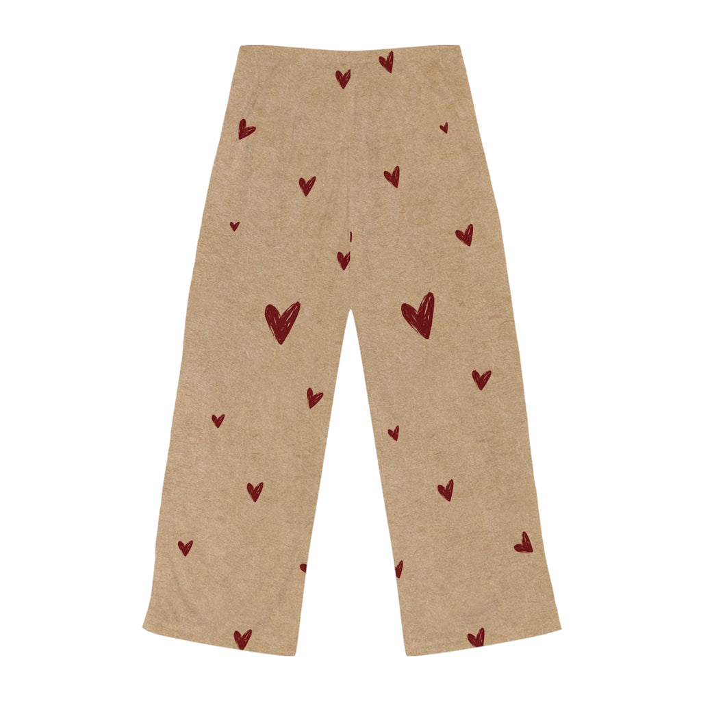 Women’s Heart Print Pajama Pants — Cozy Valentine Lounge Bottoms