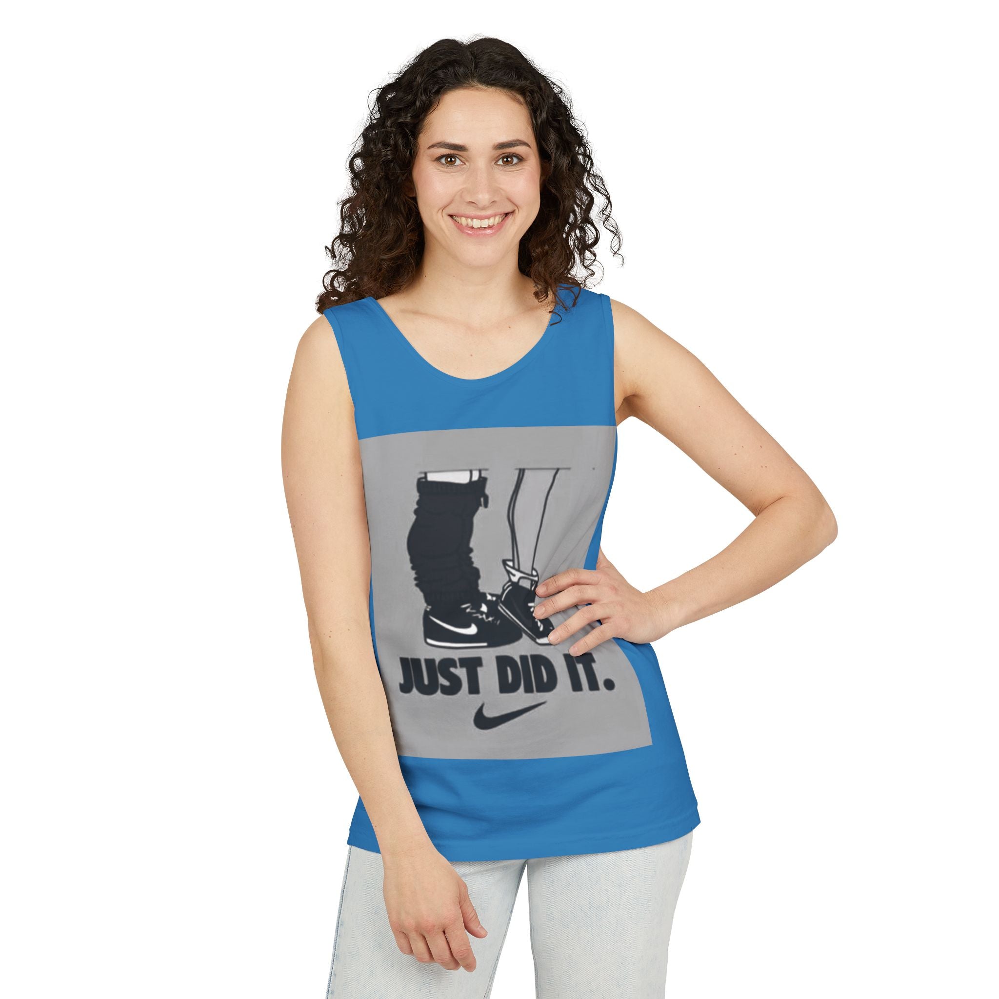 Graphic Tank Top — Vintage-Inspired 'Just Did It.' & 'Bitch.' Photo Print