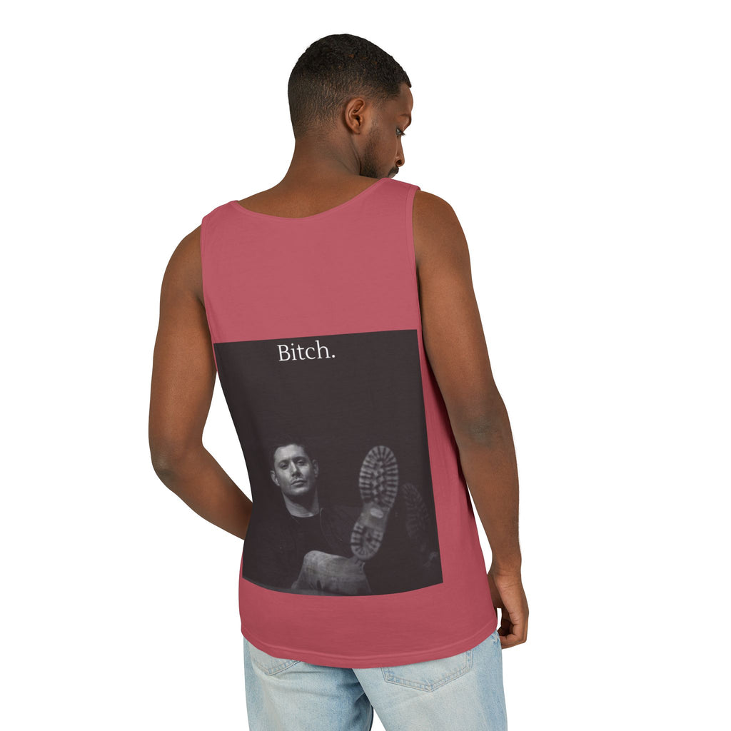 Graphic Tank Top — Vintage-Inspired 'Just Did It.' & 'Bitch.' Photo Print