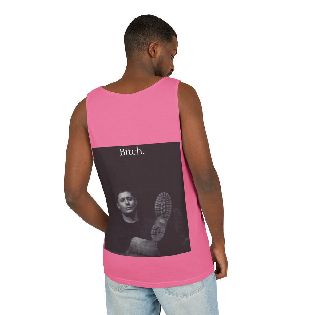 Graphic Tank Top — Vintage-Inspired 'Just Did It.' & 'Bitch.' Photo Print