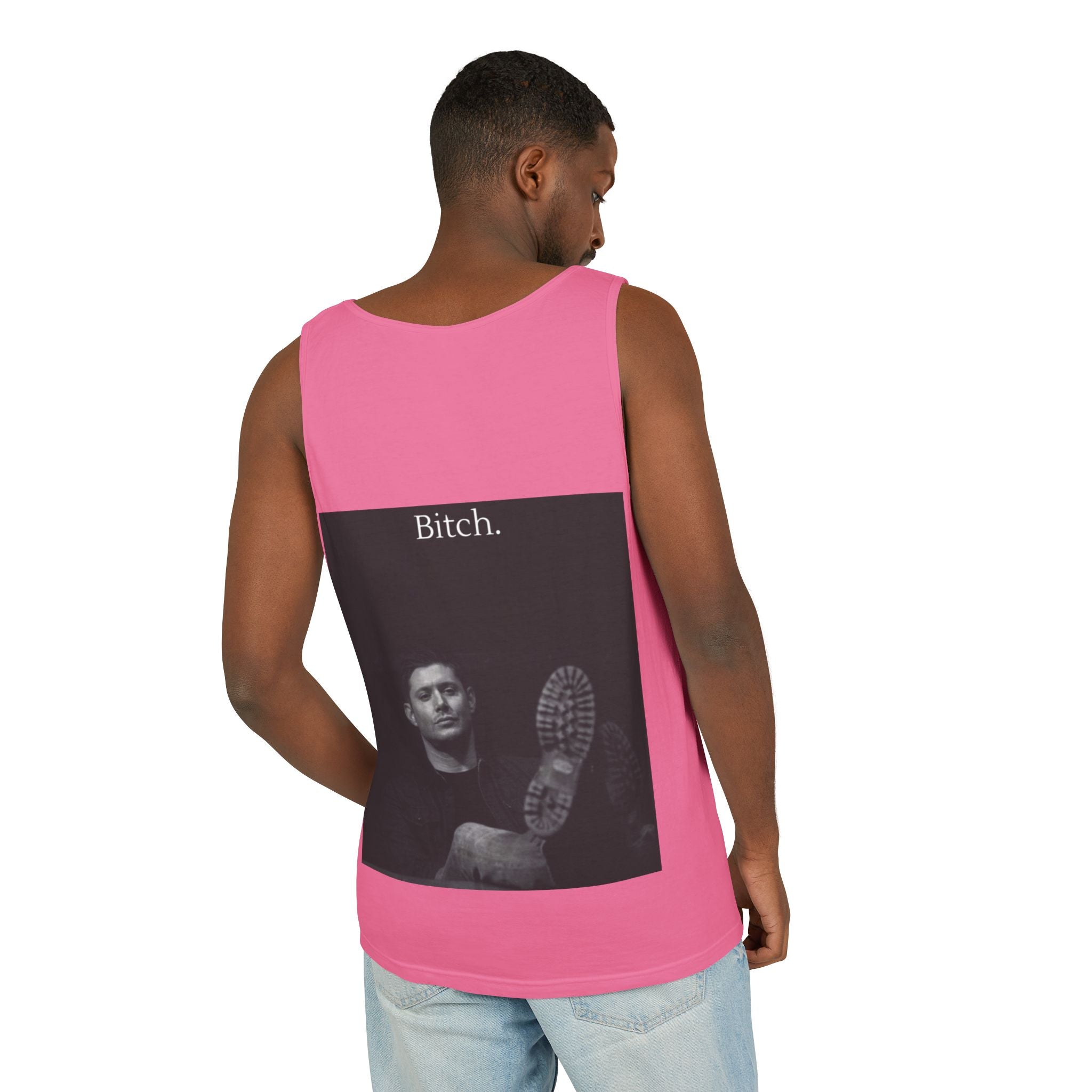 Graphic Tank Top — Vintage-Inspired 'Just Did It.' & 'Bitch.' Photo Print