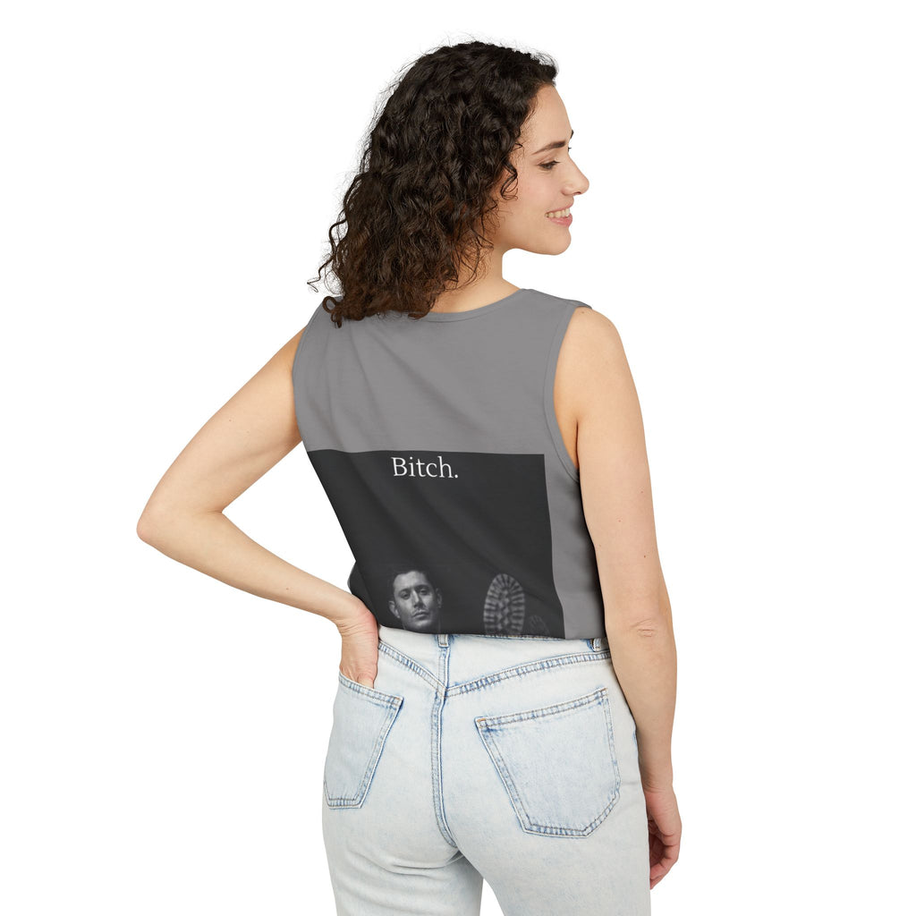 Graphic Tank Top — Vintage-Inspired 'Just Did It.' & 'Bitch.' Photo Print