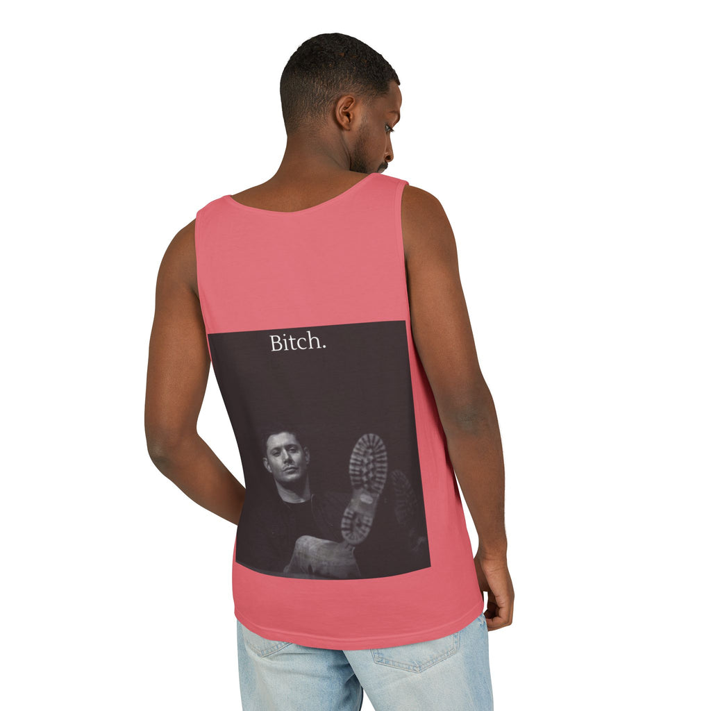 Graphic Tank Top — Vintage-Inspired 'Just Did It.' & 'Bitch.' Photo Print