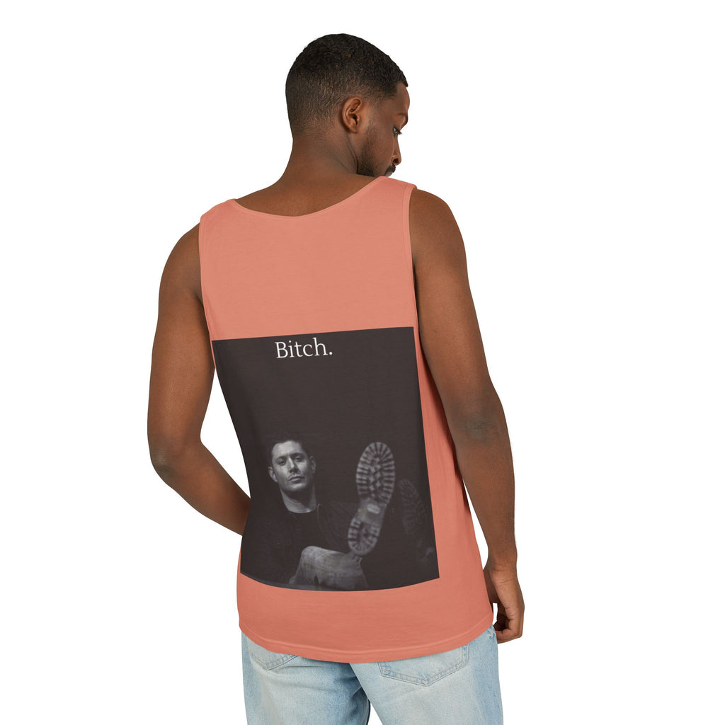 Graphic Tank Top — Vintage-Inspired 'Just Did It.' & 'Bitch.' Photo Print