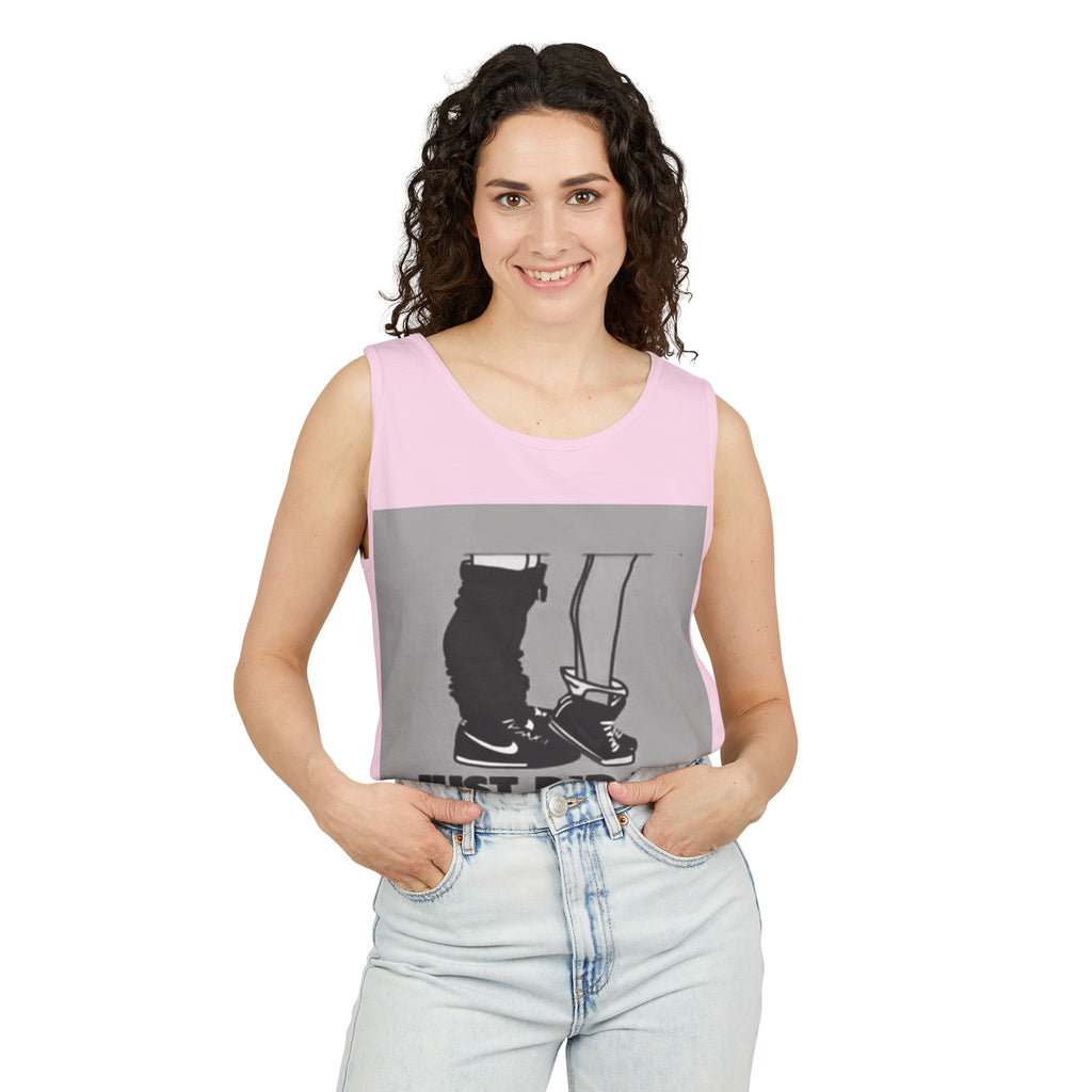 Graphic Tank Top — Vintage-Inspired 'Just Did It.' & 'Bitch.' Photo Print