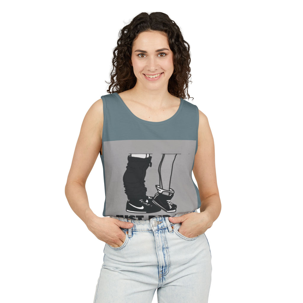 Graphic Tank Top — Vintage-Inspired 'Just Did It.' & 'Bitch.' Photo Print