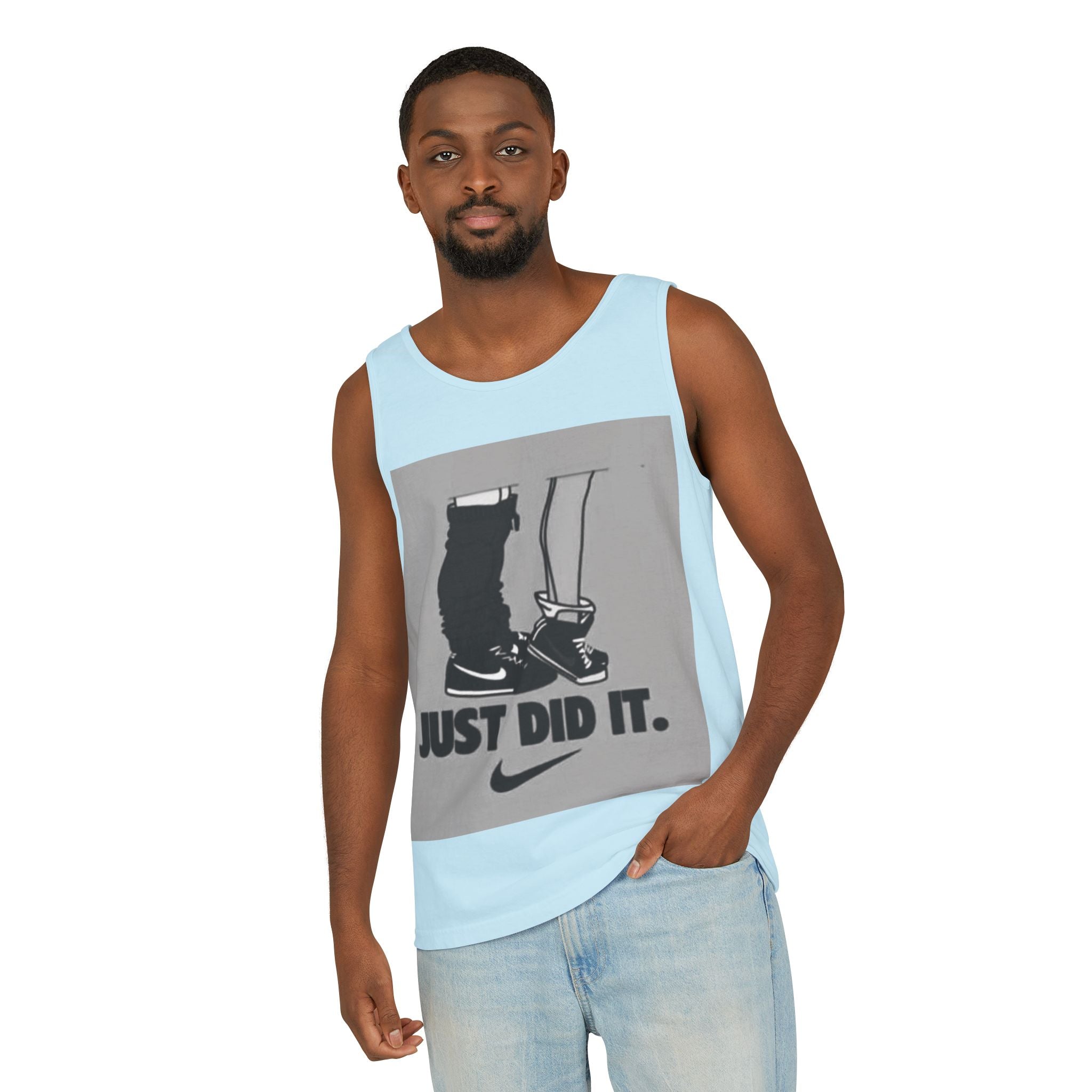 Graphic Tank Top — Vintage-Inspired 'Just Did It.' & 'Bitch.' Photo Print