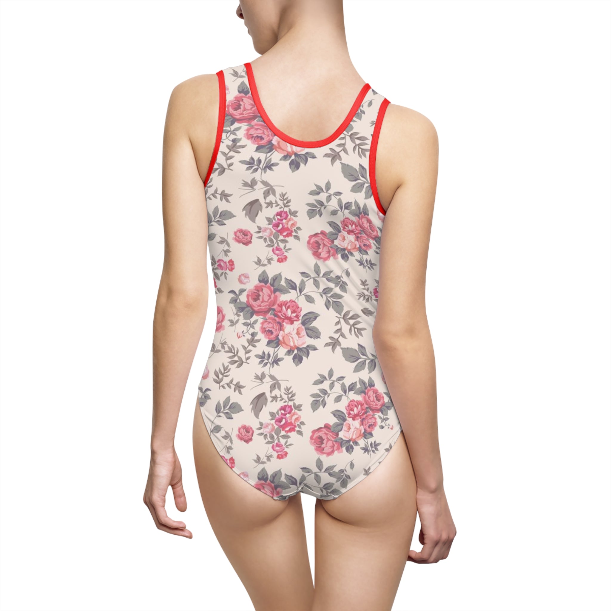 Floral Vintage Rose One-Piece Swimsuit