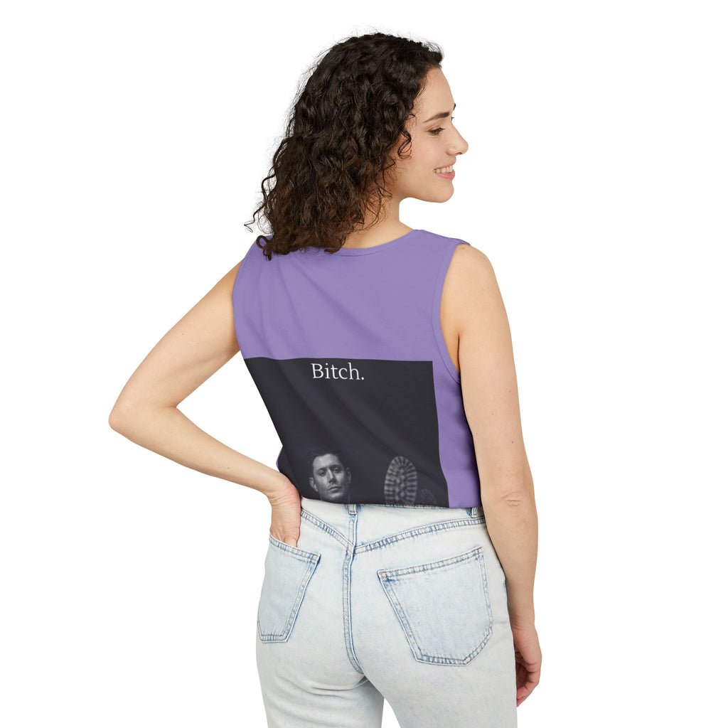 Graphic Tank Top — Vintage-Inspired 'Just Did It.' & 'Bitch.' Photo Print