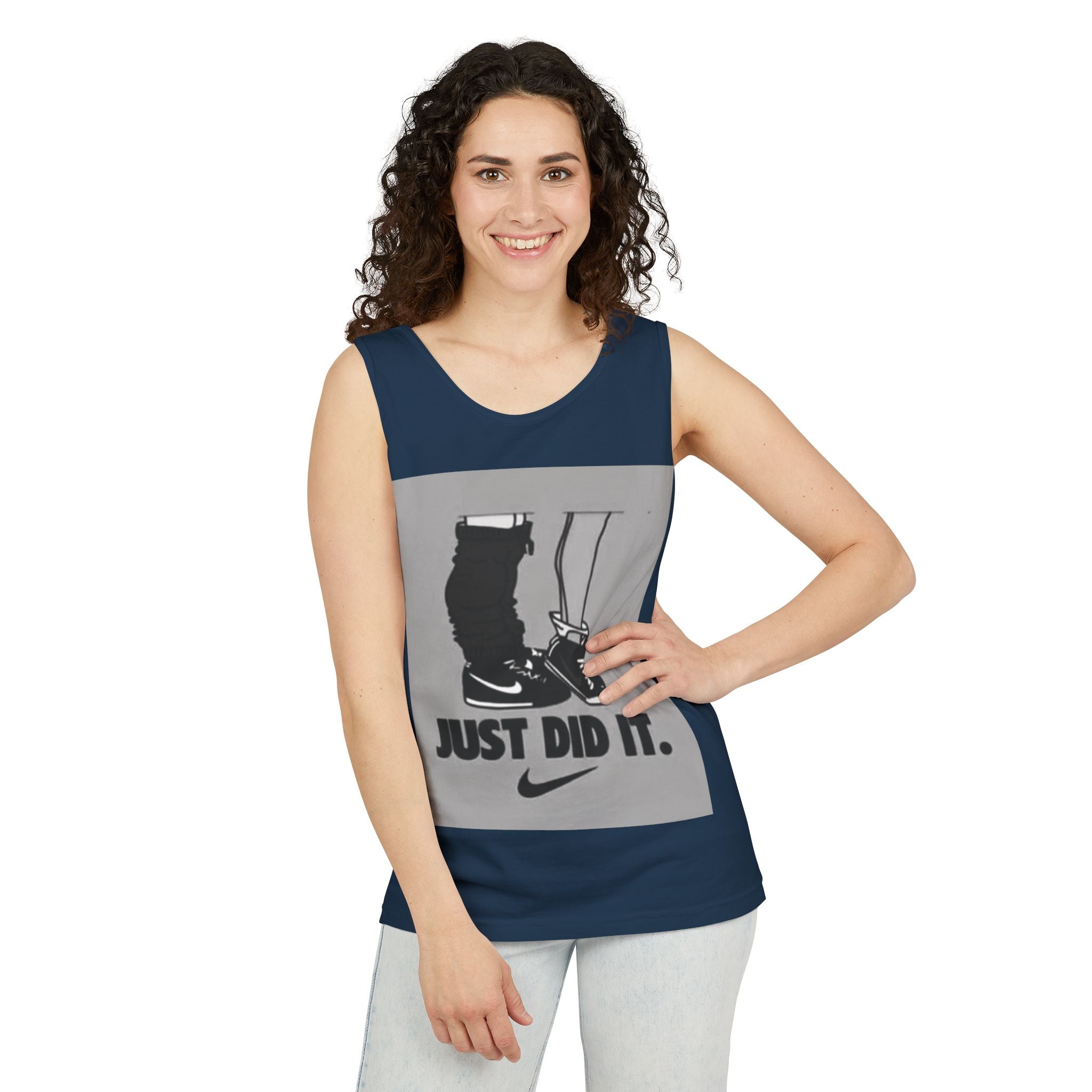 Graphic Tank Top — Vintage-Inspired 'Just Did It.' & 'Bitch.' Photo Print