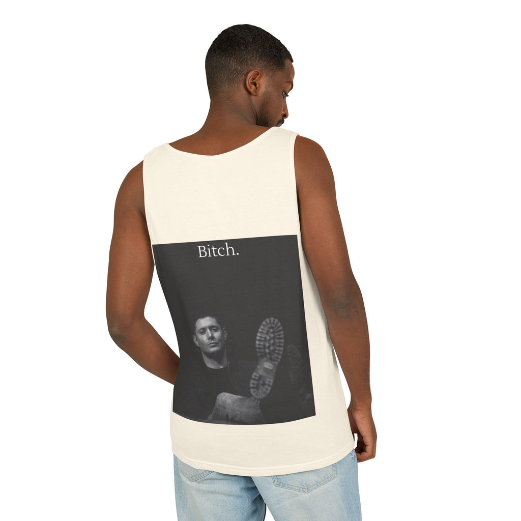 Graphic Tank Top — Vintage-Inspired 'Just Did It.' & 'Bitch.' Photo Print