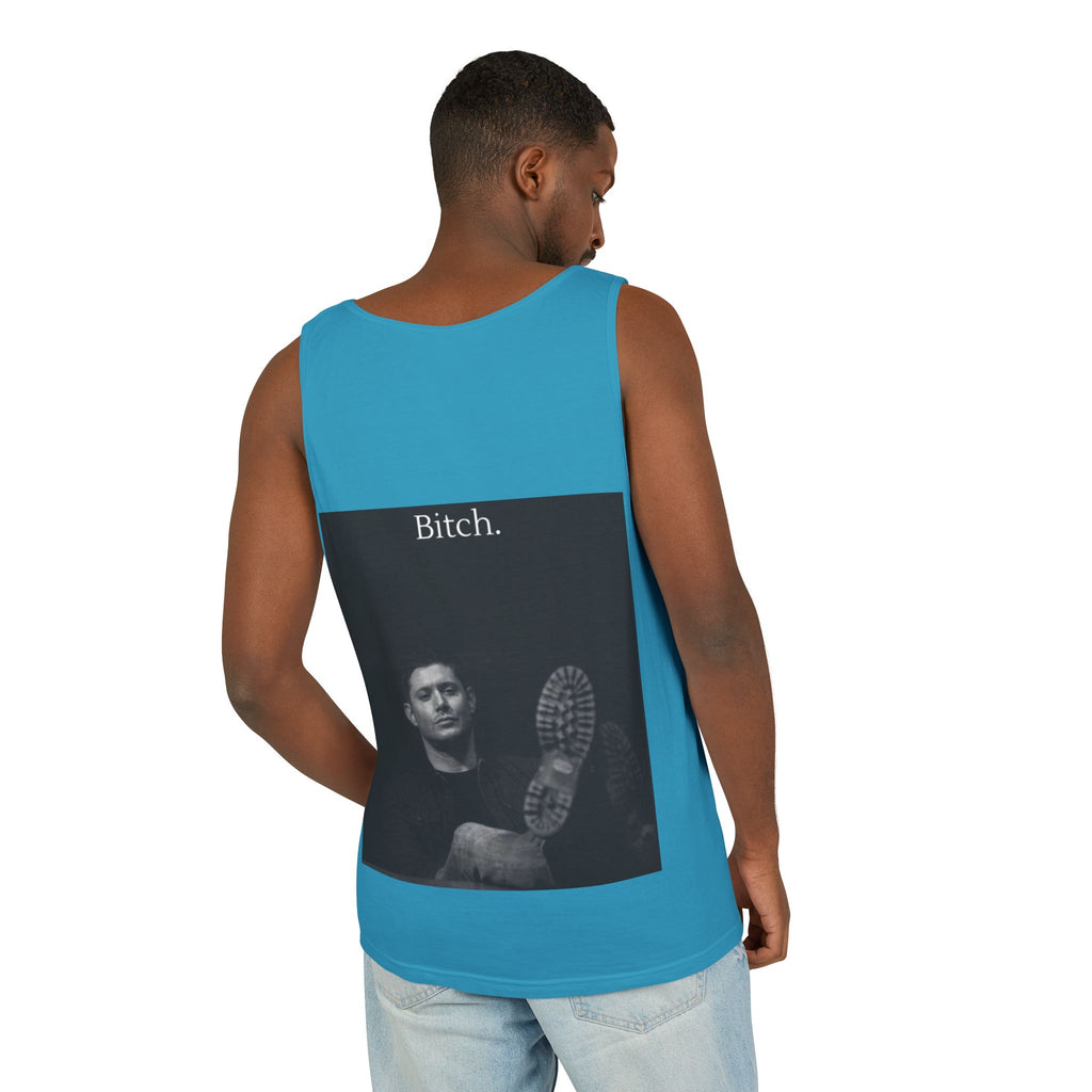 Graphic Tank Top — Vintage-Inspired 'Just Did It.' & 'Bitch.' Photo Print