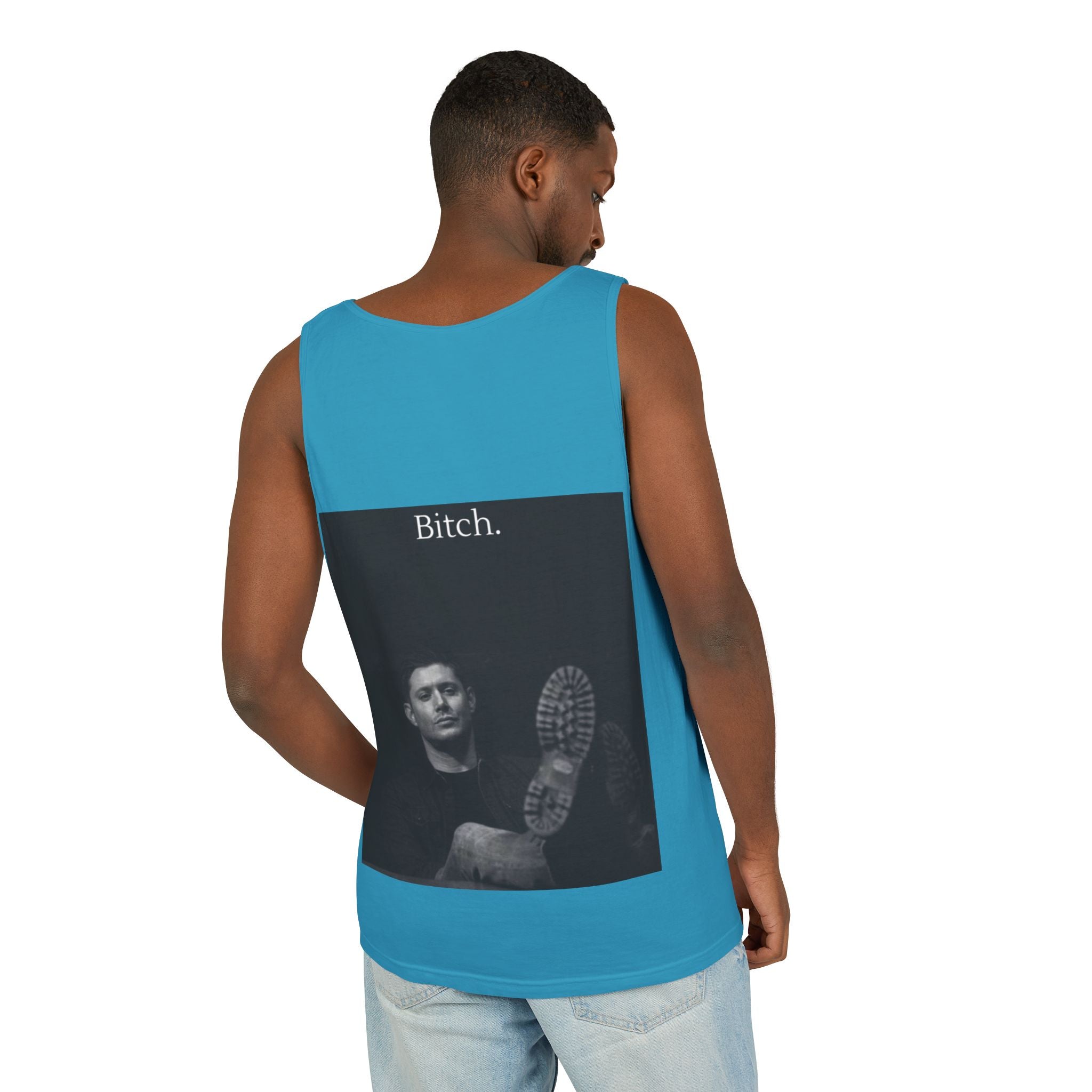 Graphic Tank Top — Vintage-Inspired 'Just Did It.' & 'Bitch.' Photo Print