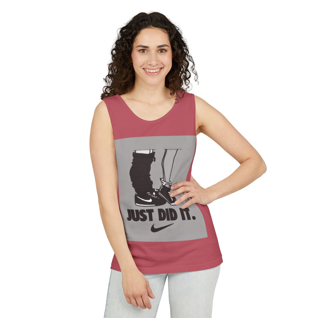 Graphic Tank Top — Vintage-Inspired 'Just Did It.' & 'Bitch.' Photo Print