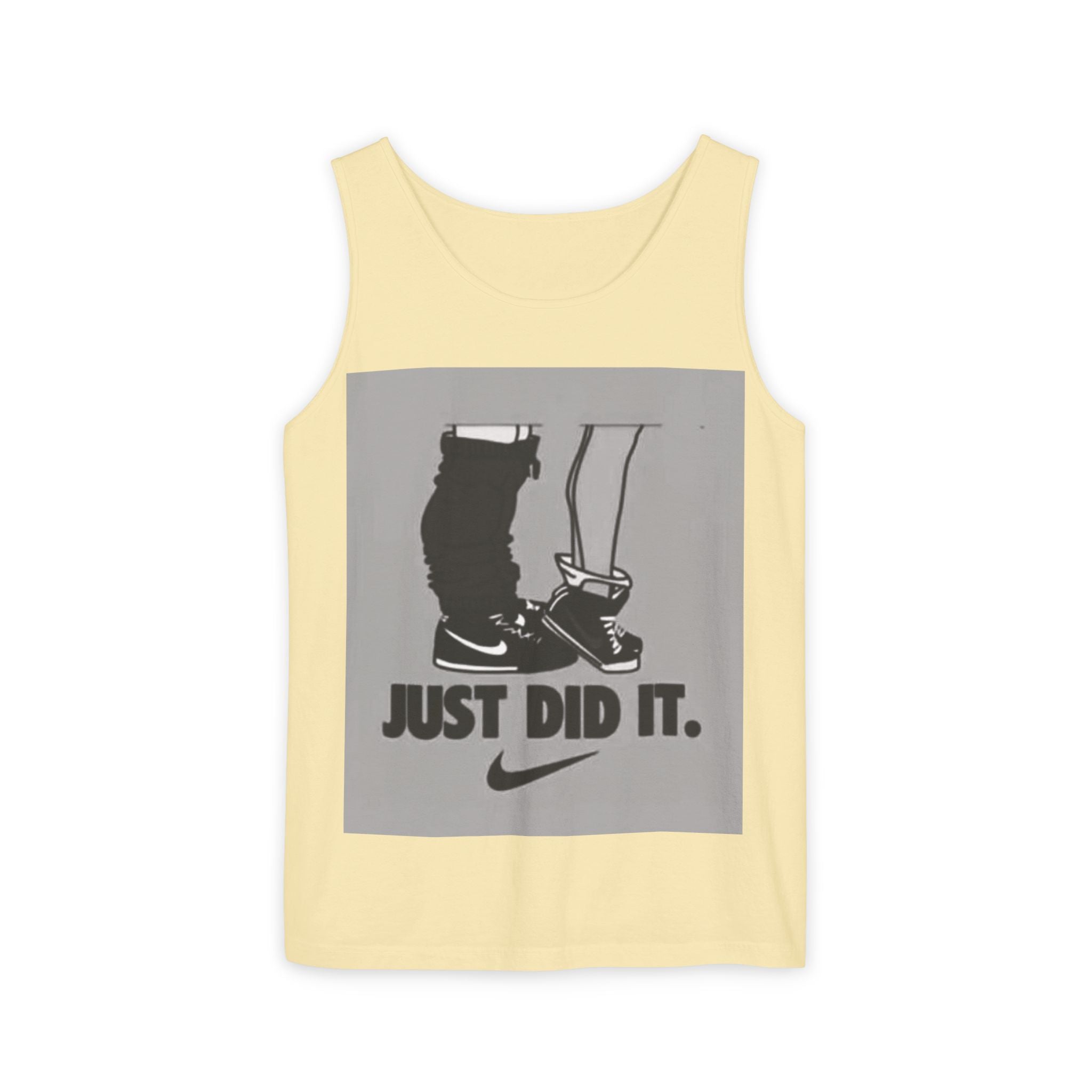 Graphic Tank Top — Vintage-Inspired 'Just Did It.' & 'Bitch.' Photo Print