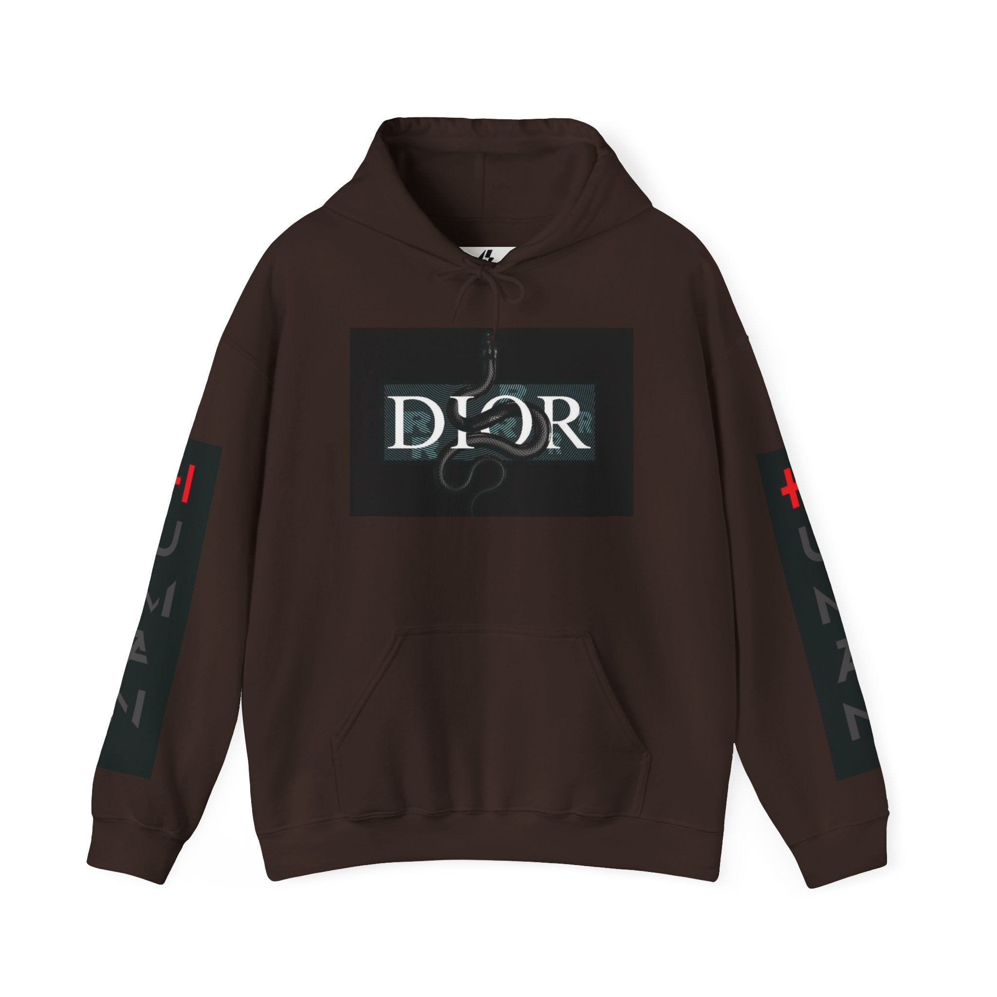 Dior Snake Graphic Hoodie — White Streetwear Logo Pullover