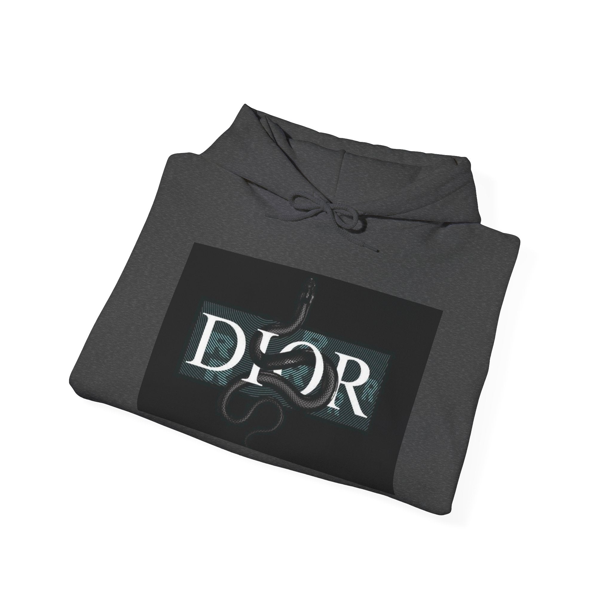 Dior Snake Graphic Hoodie — White Streetwear Logo Pullover