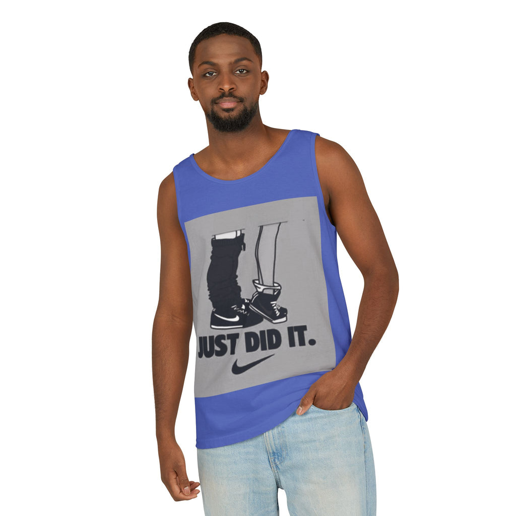 Graphic Tank Top — Vintage-Inspired 'Just Did It.' & 'Bitch.' Photo Print