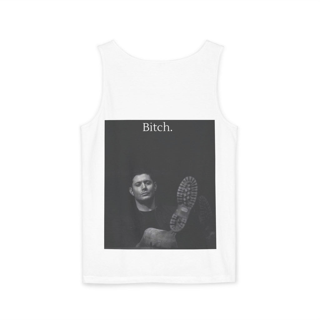 Graphic Tank Top — Vintage-Inspired 'Just Did It.' & 'Bitch.' Photo Print