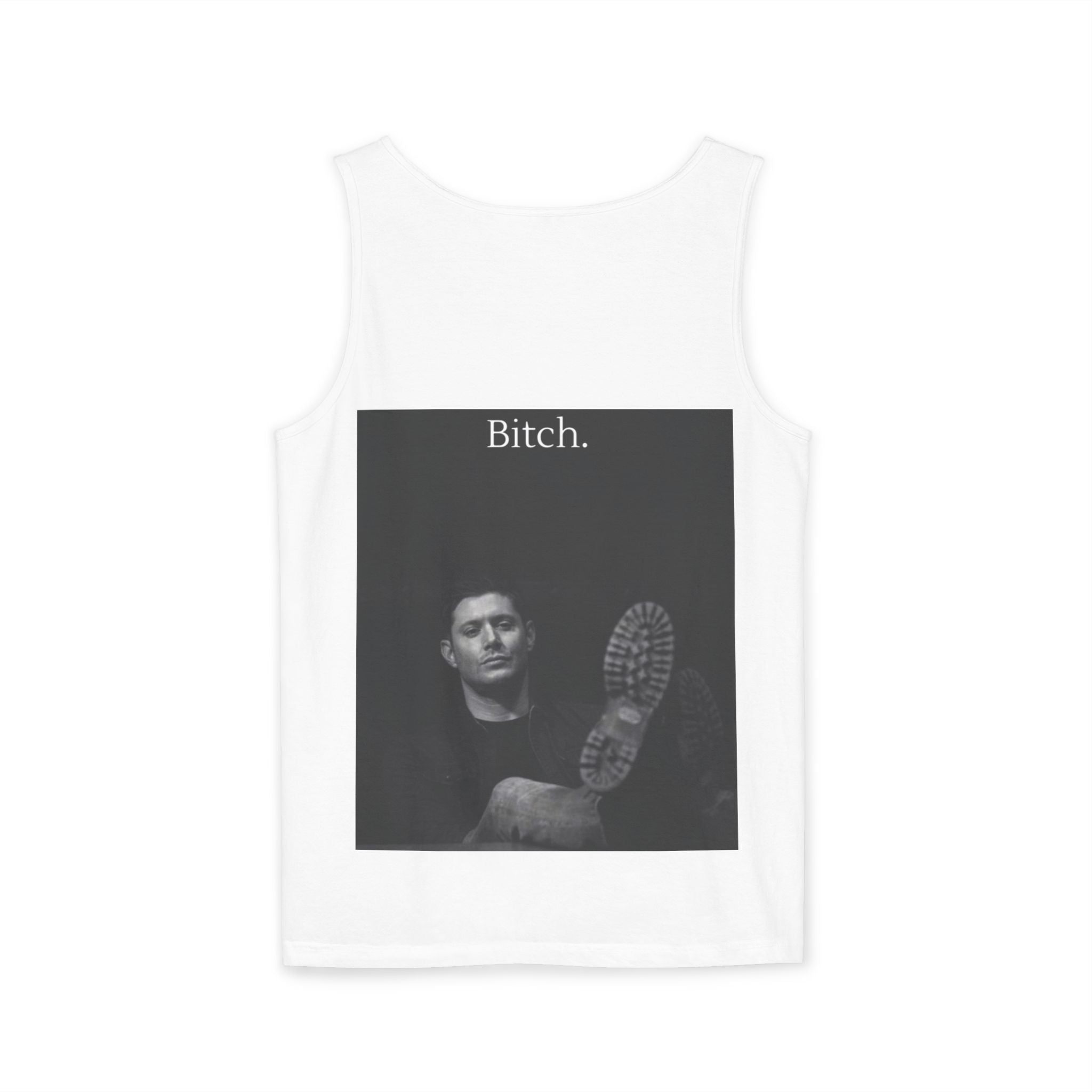 Graphic Tank Top — Vintage-Inspired 'Just Did It.' & 'Bitch.' Photo Print