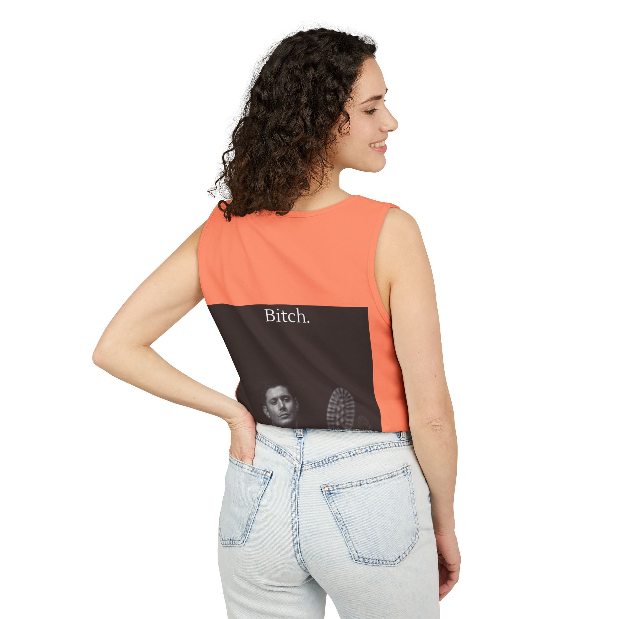 Graphic Tank Top — Vintage-Inspired 'Just Did It.' & 'Bitch.' Photo Print