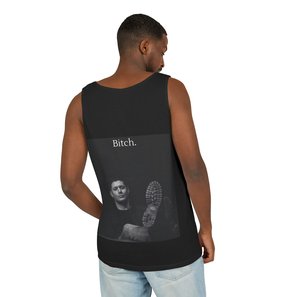 Graphic Tank Top — Vintage-Inspired 'Just Did It.' & 'Bitch.' Photo Print