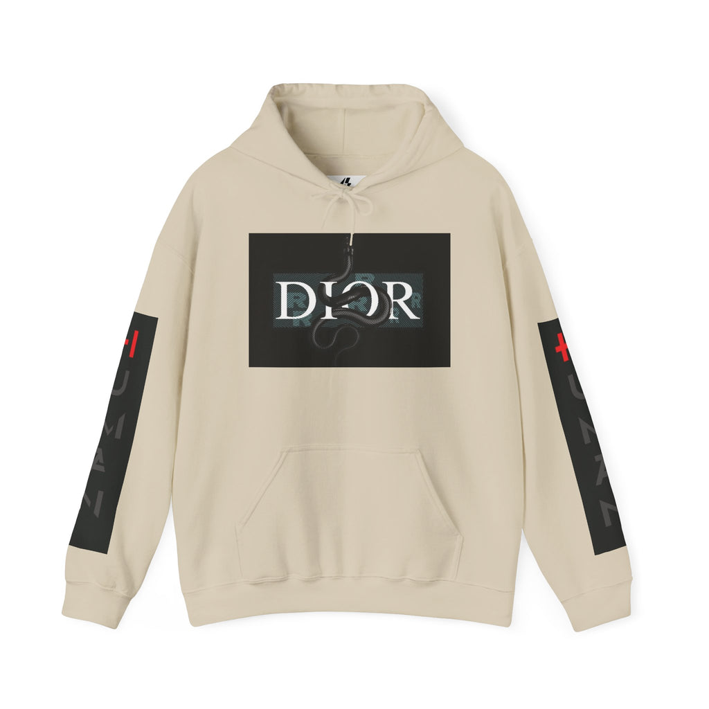 Dior Snake Graphic Hoodie — White Streetwear Logo Pullover