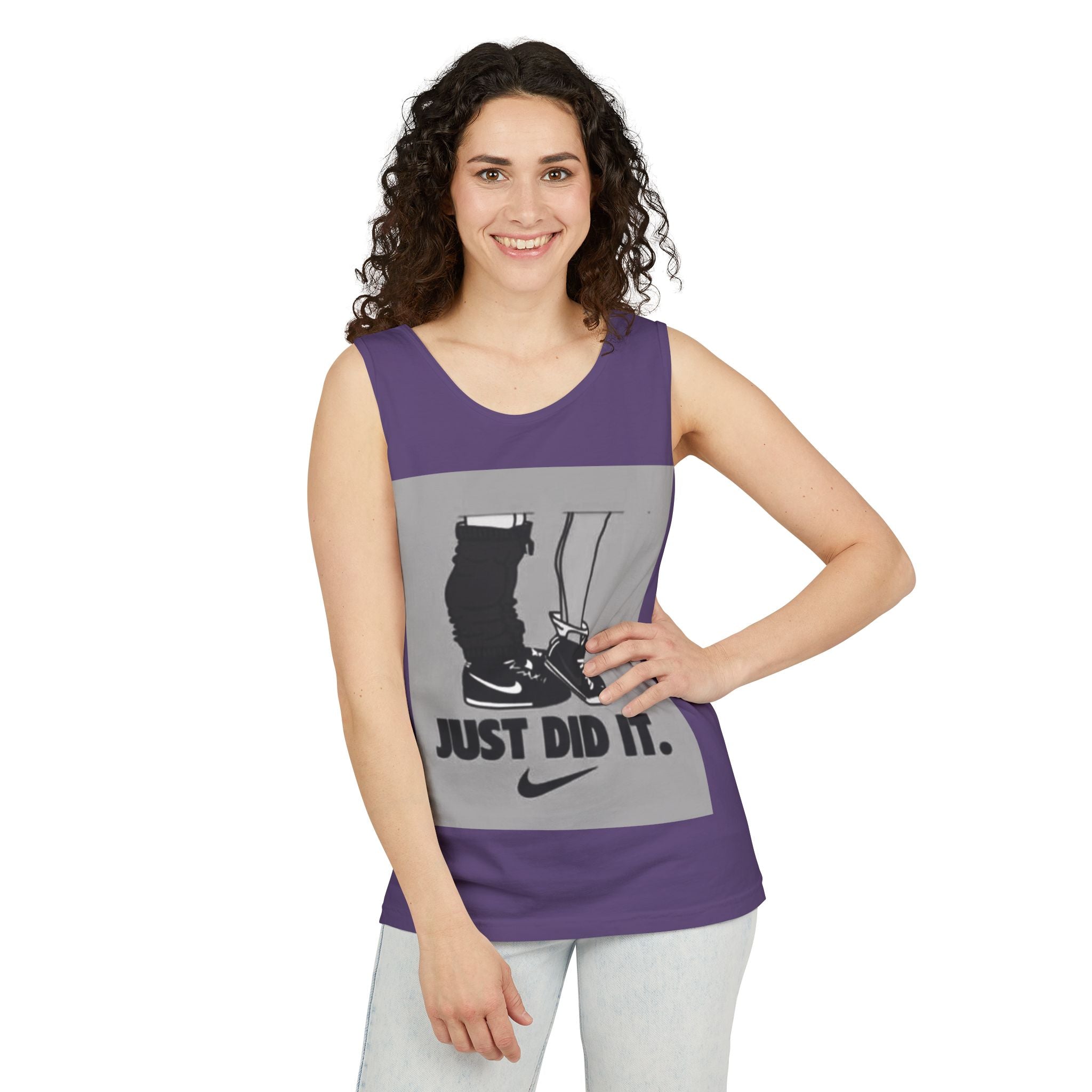 Graphic Tank Top — Vintage-Inspired 'Just Did It.' & 'Bitch.' Photo Print