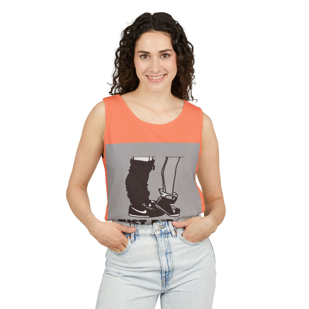 Graphic Tank Top — Vintage-Inspired 'Just Did It.' & 'Bitch.' Photo Print
