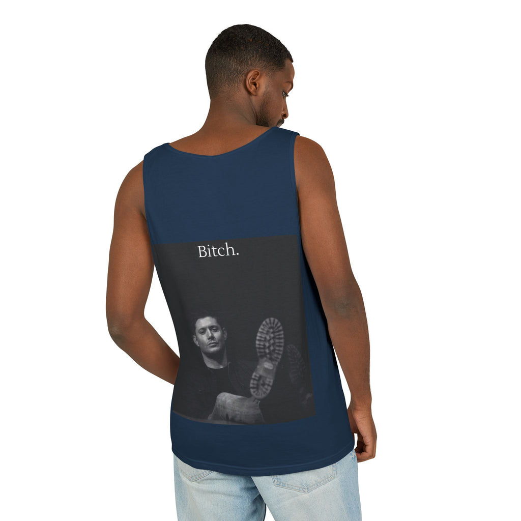 Graphic Tank Top — Vintage-Inspired 'Just Did It.' & 'Bitch.' Photo Print