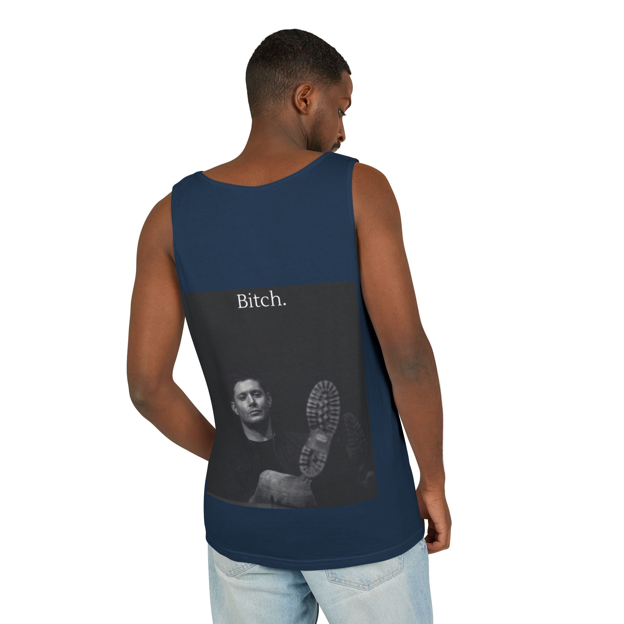 Graphic Tank Top — Vintage-Inspired 'Just Did It.' & 'Bitch.' Photo Print