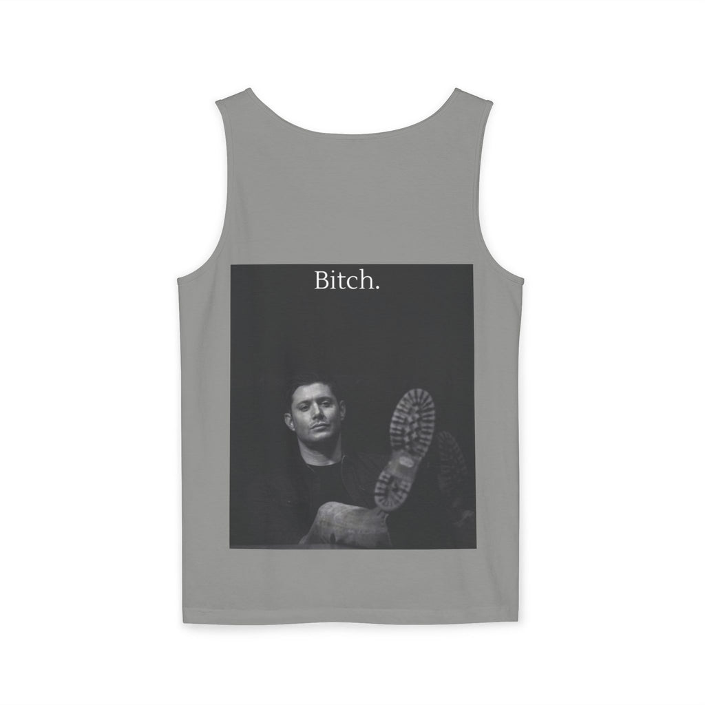 Graphic Tank Top — Vintage-Inspired 'Just Did It.' & 'Bitch.' Photo Print