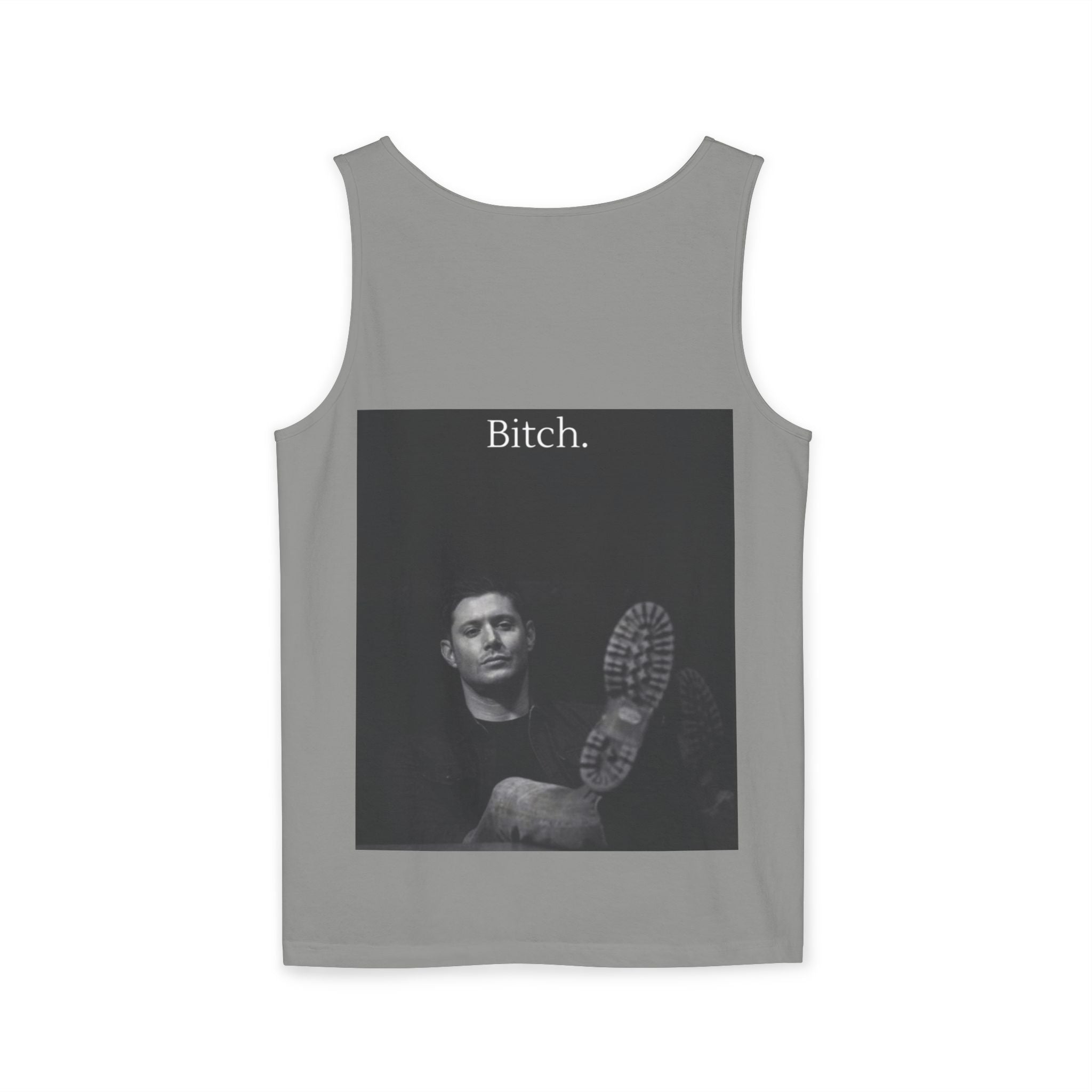 Graphic Tank Top — Vintage-Inspired 'Just Did It.' & 'Bitch.' Photo Print
