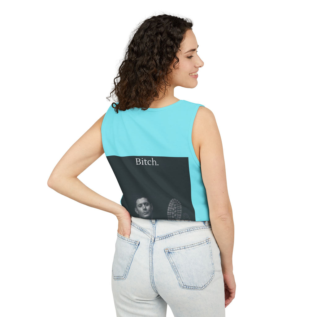 Graphic Tank Top — Vintage-Inspired 'Just Did It.' & 'Bitch.' Photo Print