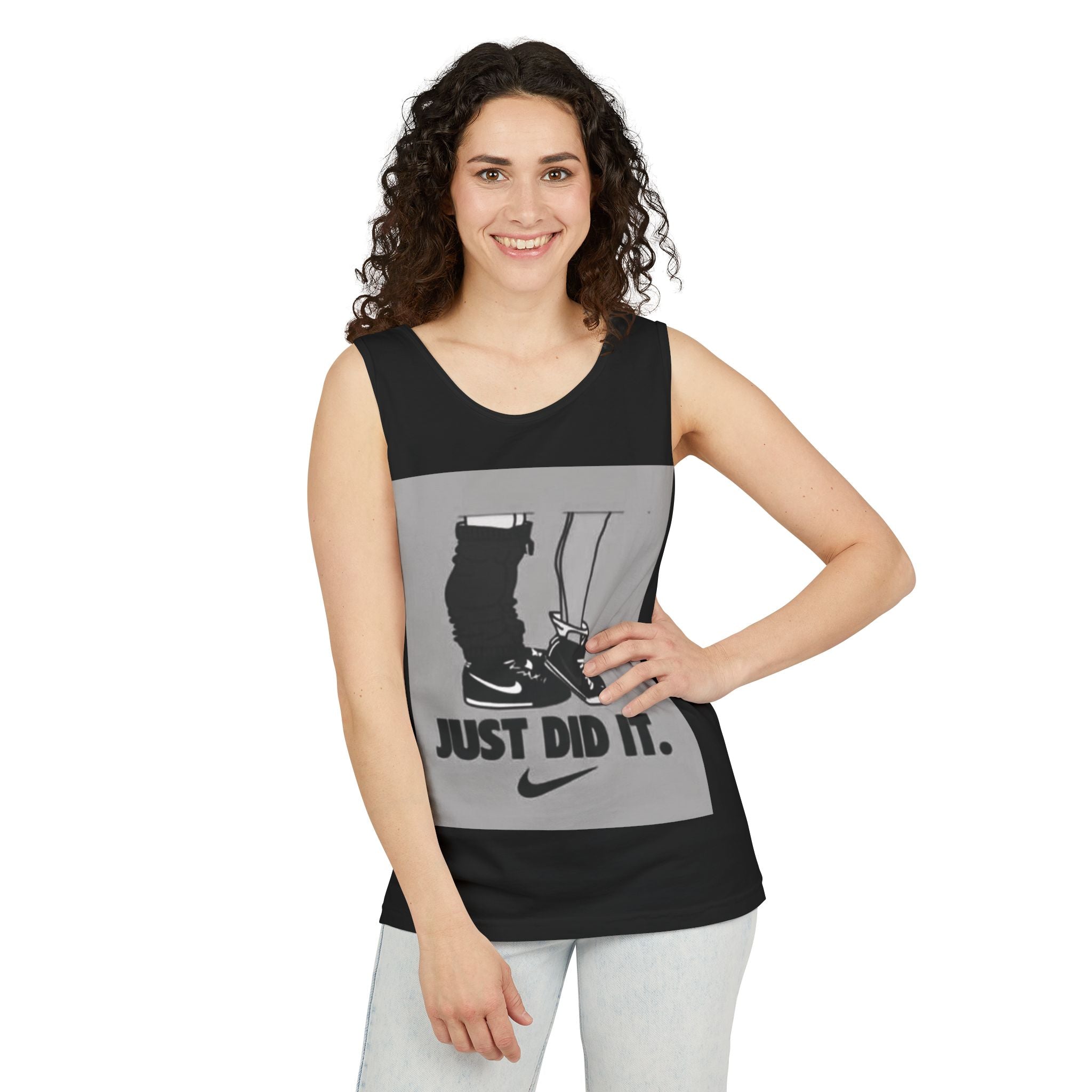 Graphic Tank Top — Vintage-Inspired 'Just Did It.' & 'Bitch.' Photo Print