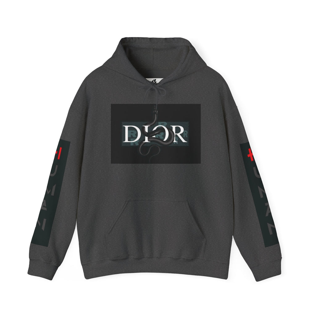 Dior Snake Graphic Hoodie — White Streetwear Logo Pullover