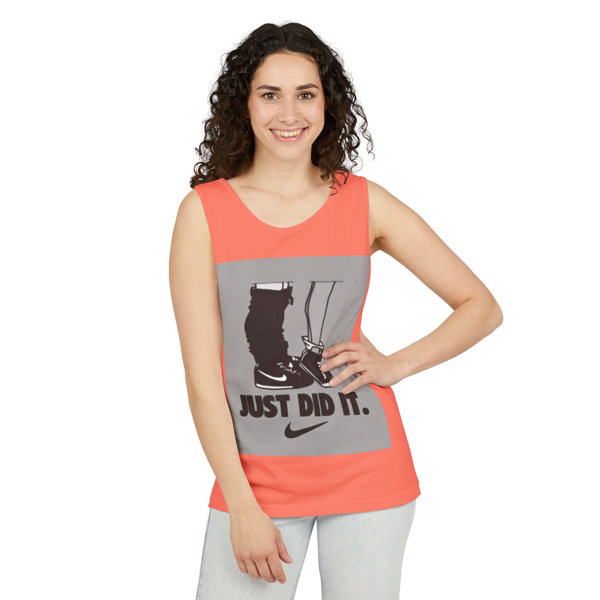 Graphic Tank Top — Vintage-Inspired 'Just Did It.' & 'Bitch.' Photo Print