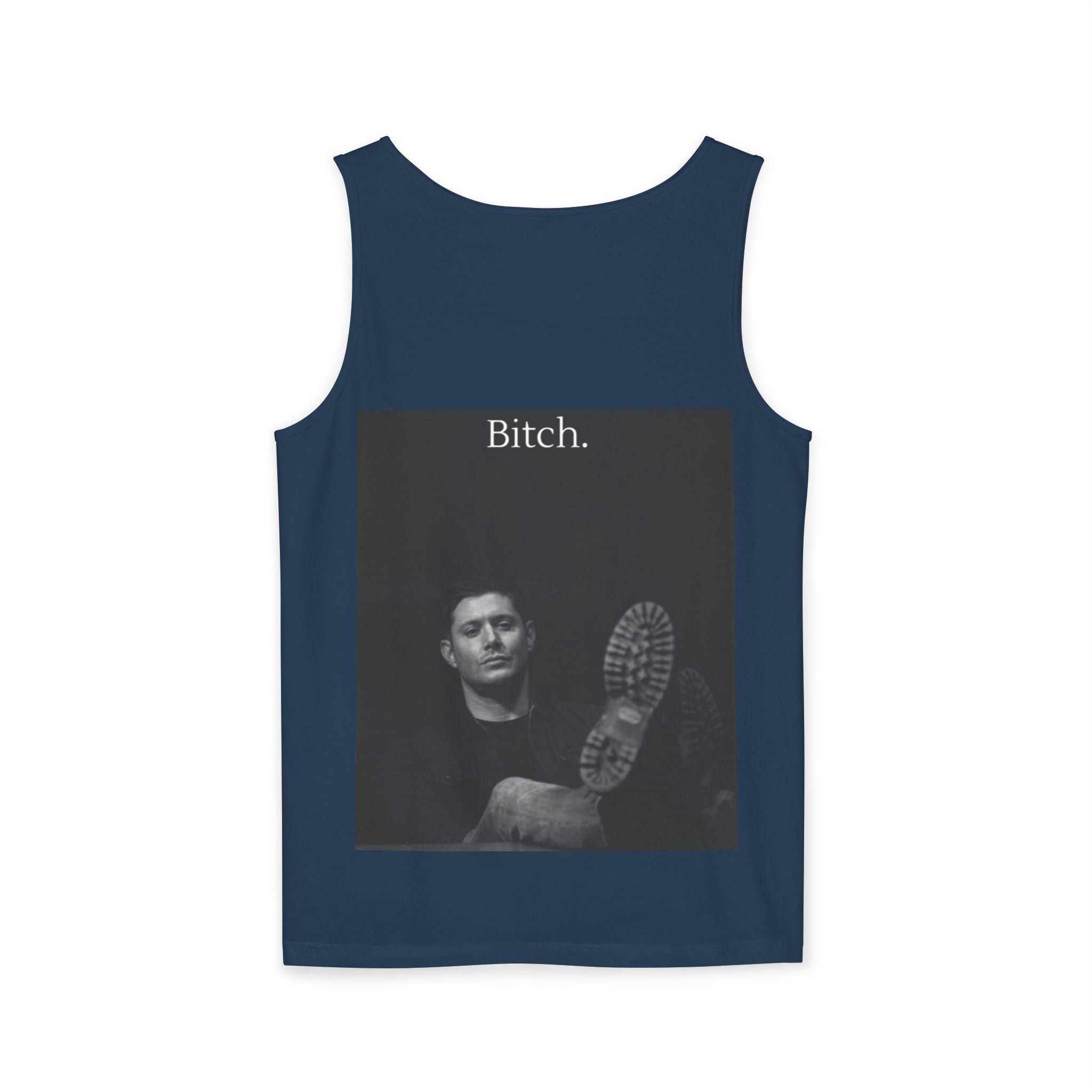Graphic Tank Top — Vintage-Inspired 'Just Did It.' & 'Bitch.' Photo Print