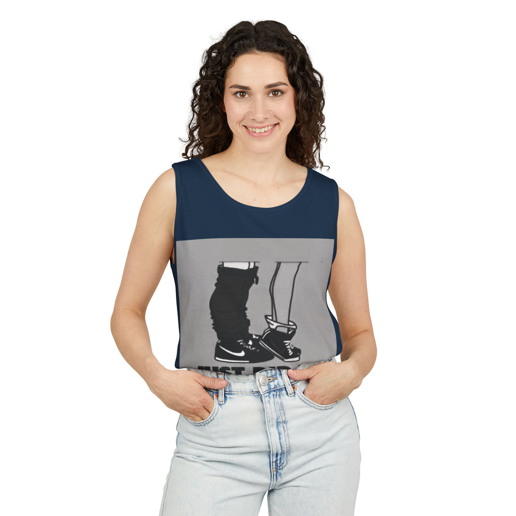 Graphic Tank Top — Vintage-Inspired 'Just Did It.' & 'Bitch.' Photo Print