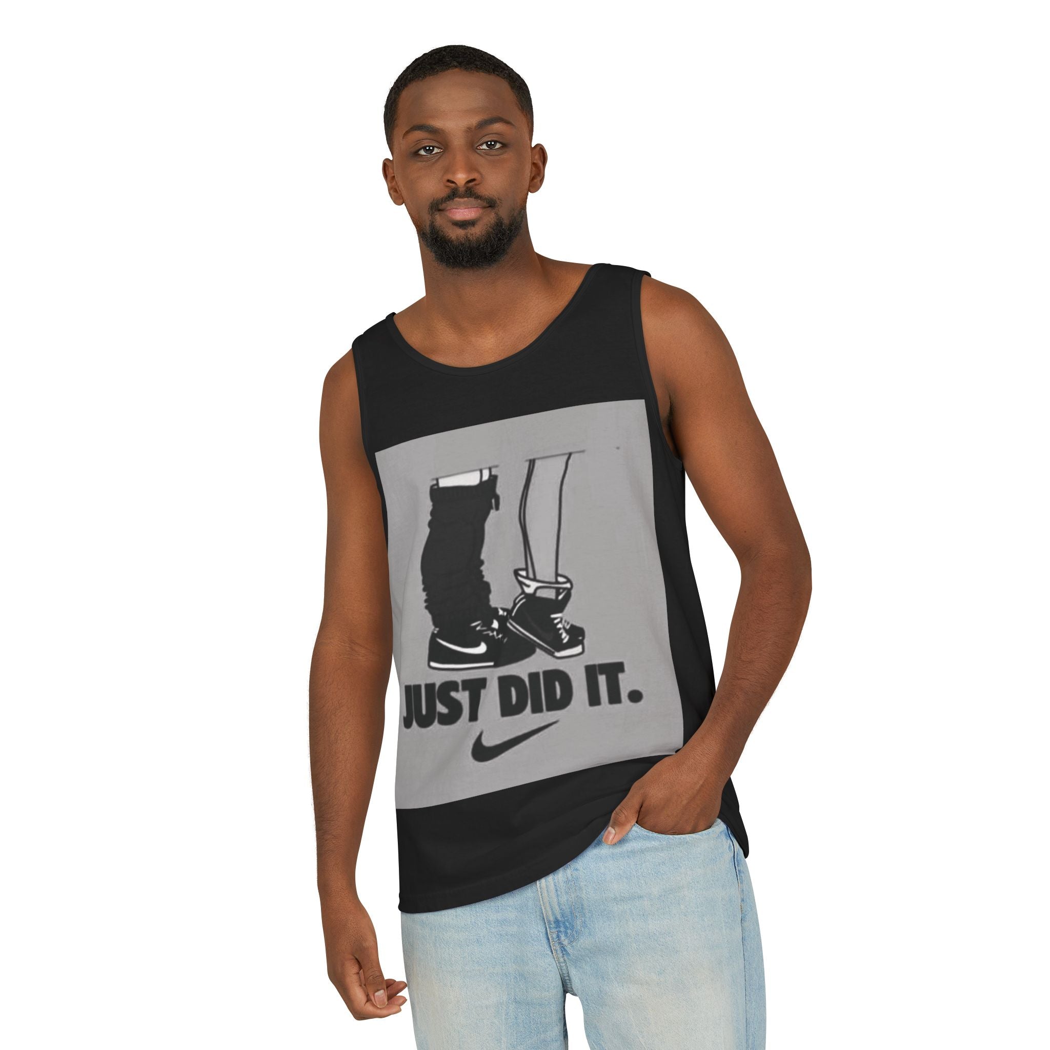 Graphic Tank Top — Vintage-Inspired 'Just Did It.' & 'Bitch.' Photo Print